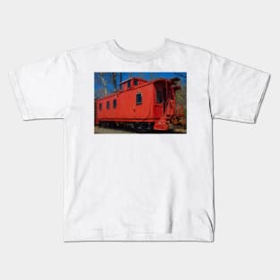 Northwestern Pacific Railroad Wooden Red Caboose #19 Kids T-Shirt